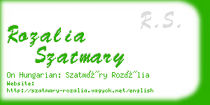 rozalia szatmary business card